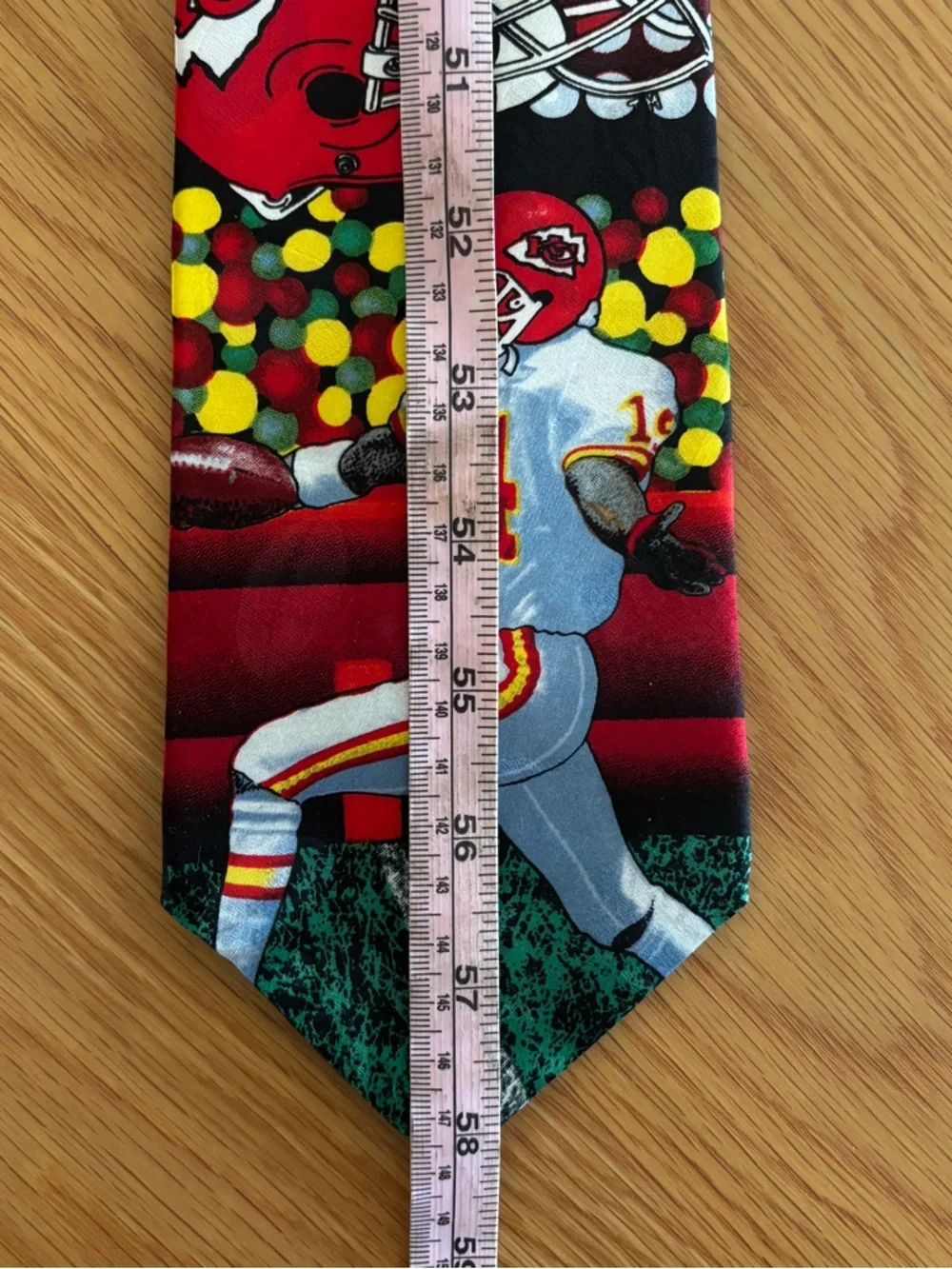 Vintage Kansas City Chiefs Silk Tie NFL Football Arrowhead Stadium Graphic